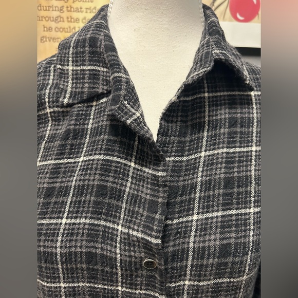 Anthropologie Cloth & Stone grey plaid size S button down shirt - Picture 2 of 7
